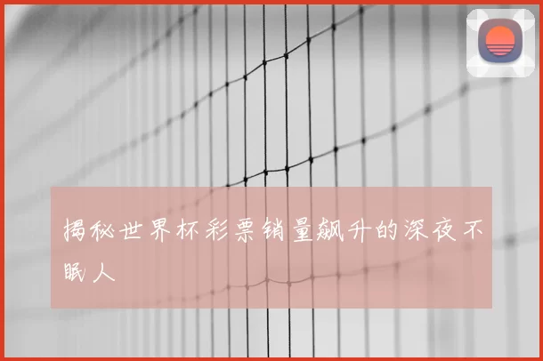 揭秘世界杯彩票销量飙升的深夜不眠人